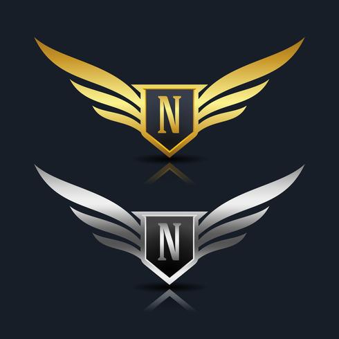 Logotipo da letra N emblema vetor