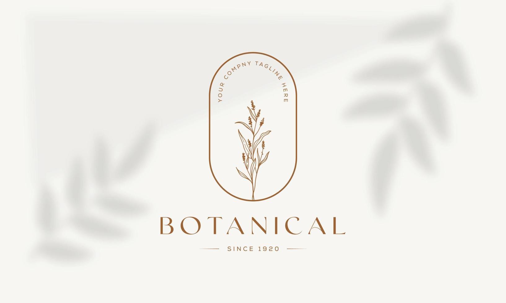 elemento floral botânico logotipo desenhado à mão com flores silvestres e folhas. logotipo para spa e salão de beleza, boutique, loja orgânica, casamento, designer floral, interior, fotografia, cosmético. vetor