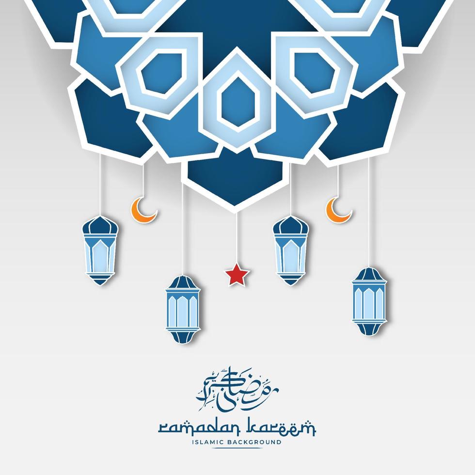 fundo ramadan kareem islâmico com mandala e ornamento. ilustração vetorial vetor