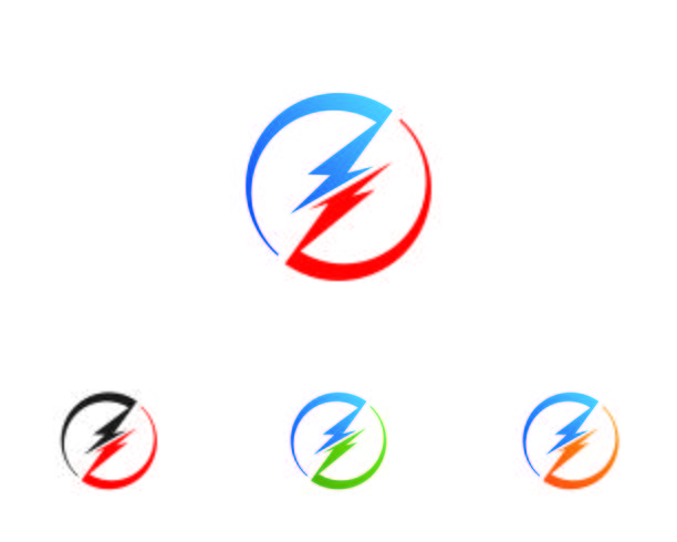 logotipo de ícone de relâmpago e símbolo vetor