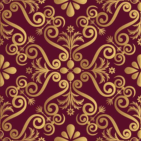 Projeto ornamental pattern luxery, cor dourada sobre fundo preto vetor