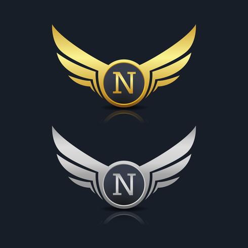 Logotipo da letra N emblema vetor