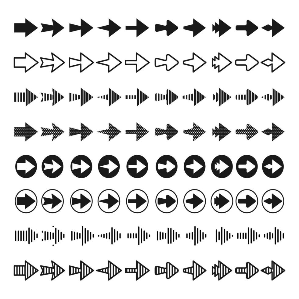 conjunto de setas. coleção de ícones de seta vetor