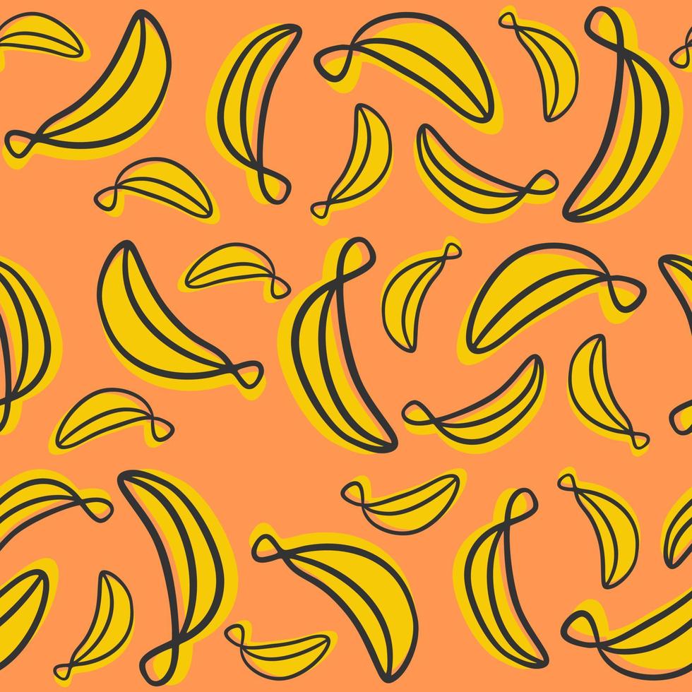 padrão sem emenda de vetor de fruta de banana, padrão sem emenda brilhante e suculento