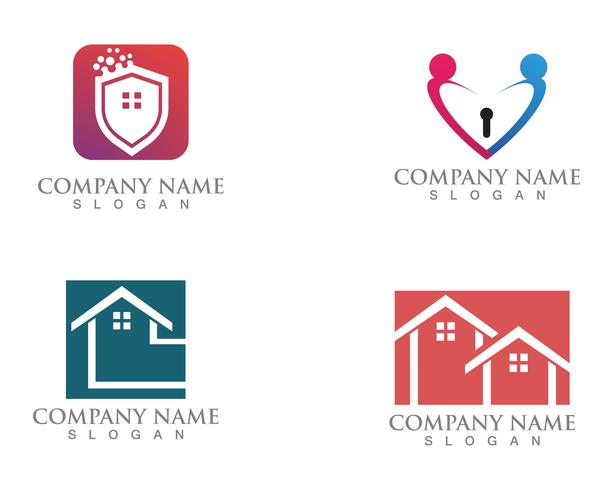 Casa simples casa imobiliária logotipo ícones vetor