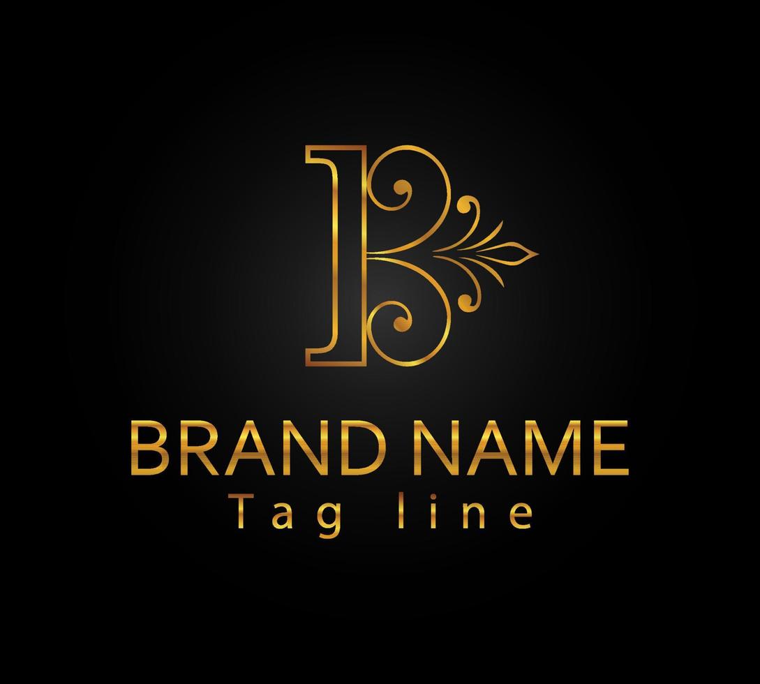 logotipo de letra b de luxo, letra b vintage, logotipo de carta de monograma, design de logotipo de ouro de luxo, vetor de design de logotipo de arte