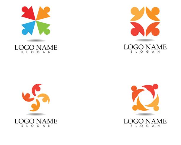 As pessoas da comunidade se importam logotipo e modelo de símbolos vetor