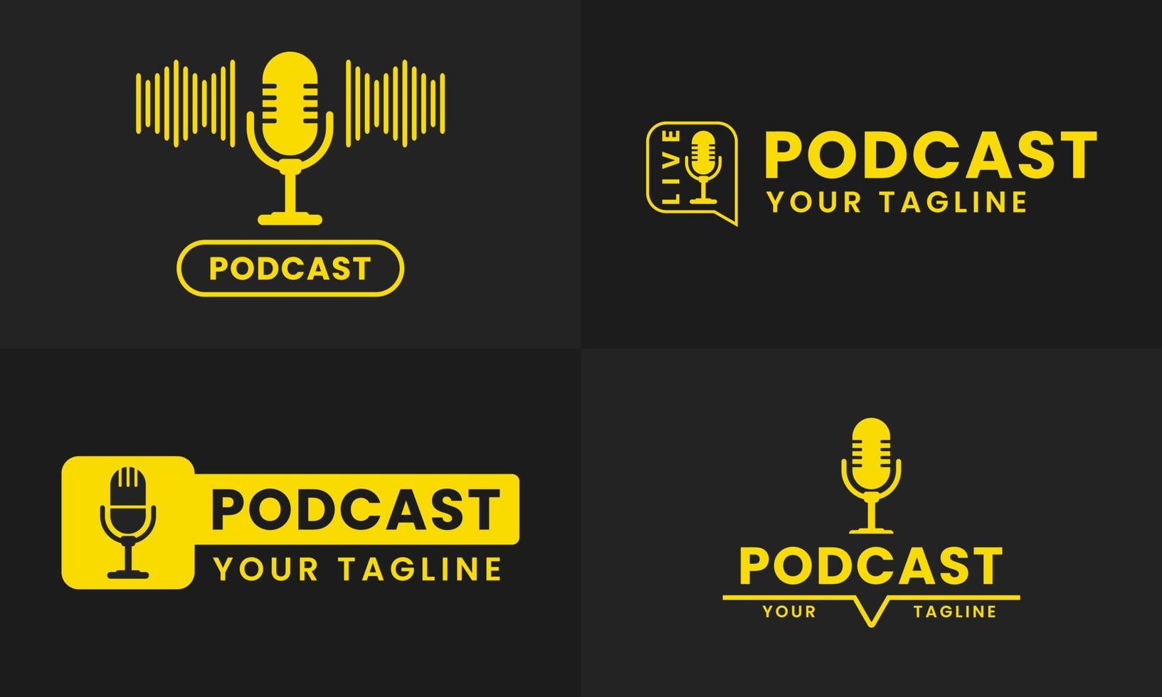 ícone de logotipo de podcast profissional, pacote de ícones de rádio de podcast. vetor