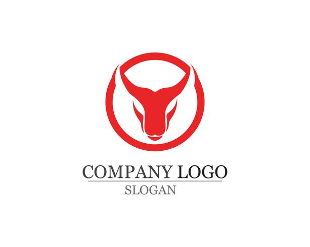 Logotipo de chifre de touro e símbolos modelo ícones app vetor