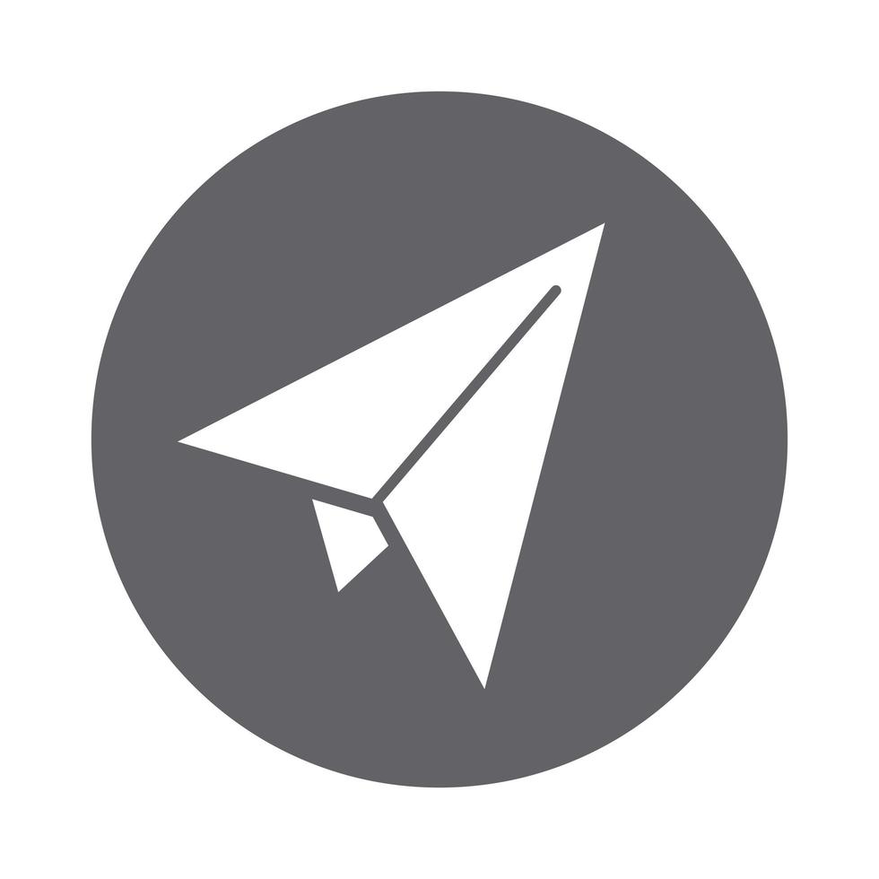 ícone de avião de papel vetor