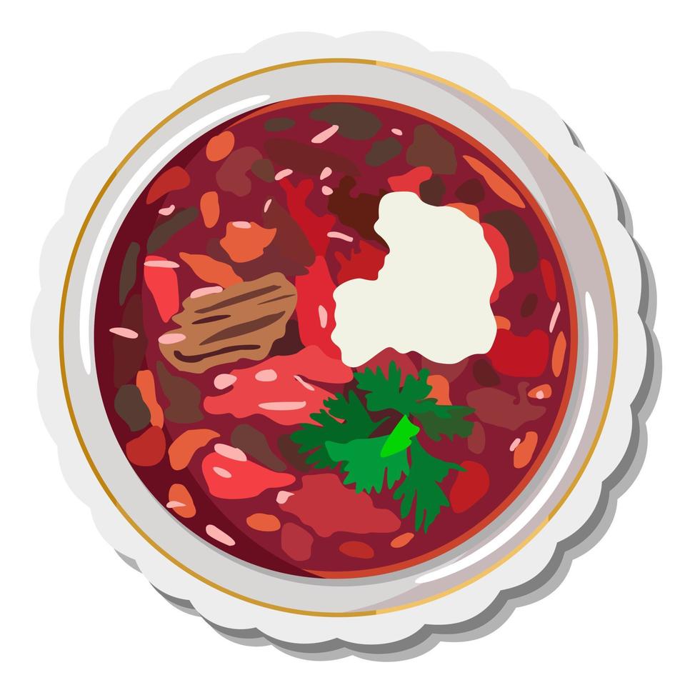 prato de borsch. ilustração vetorial colorida. vetor