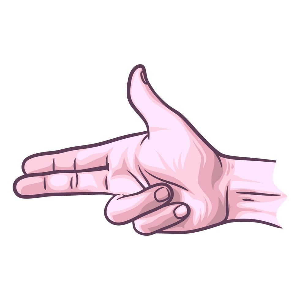 ilustração vetorial de gesto de mão de arma de dedo vetor