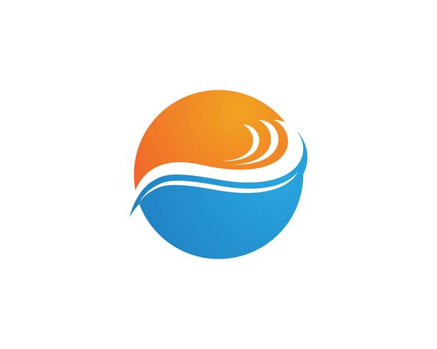 Logotipo de praia de ondas e app de ícones de modelo de símbolos vetor