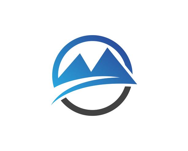 Logotipo de paisagem natureza montanha e modelo de ícones de símbolos vetor