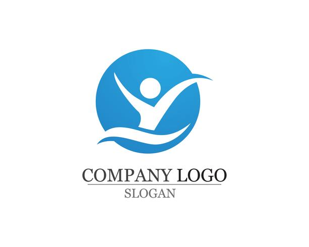 Pessoas de sucesso de saúde se preocupam com logotipo e modelo de símbolos vetor