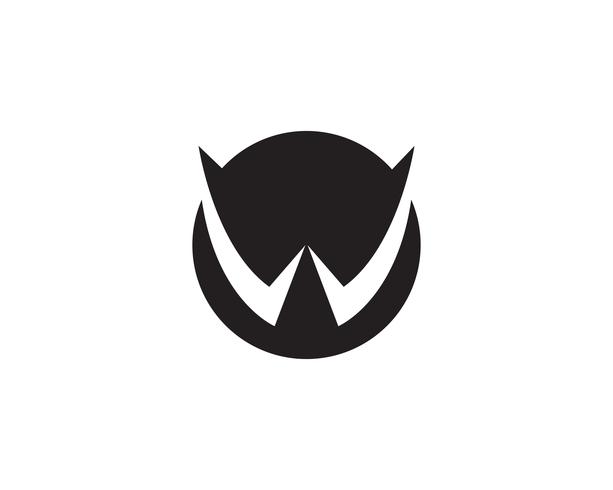 Logotipo de negócios de letras W e símbolos vetor