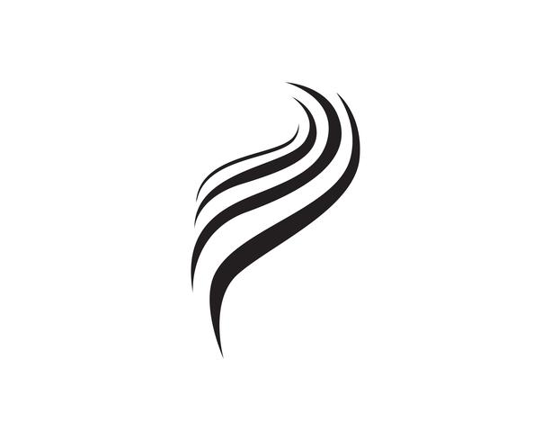 logotipo de mulher e rosto de cabelo e símbolos vetor