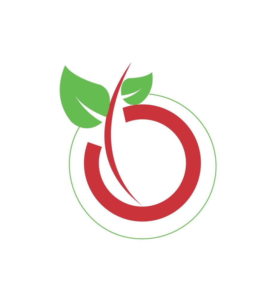 logotipo de fazenda orgânica simples letra o vetor