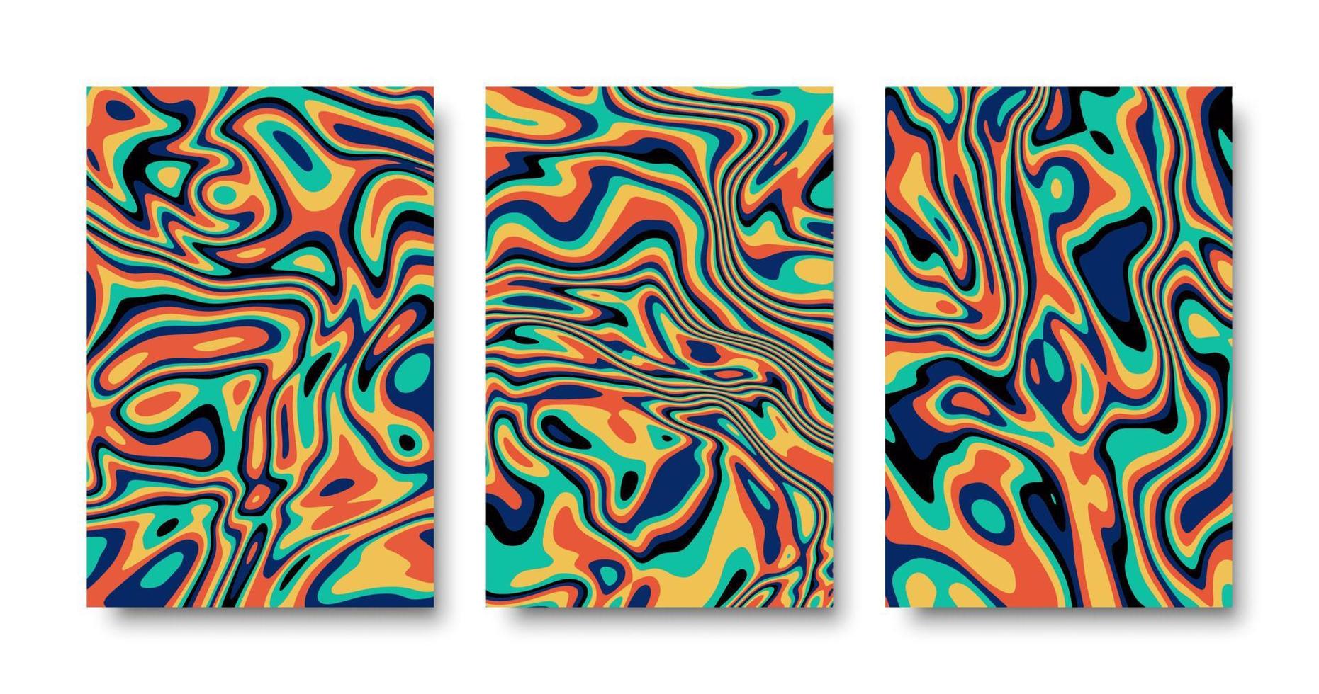 conjunto de fundo de capa colorida abstrata vetor