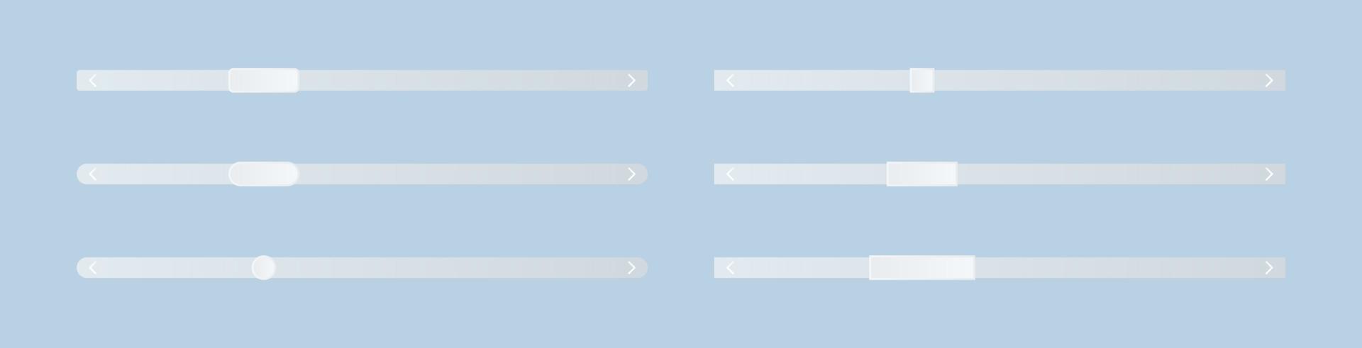 conjunto de barras de rolagem. elementos da interface do usuário. modelos para rolar páginas da web. ilustração vetorial. vetor