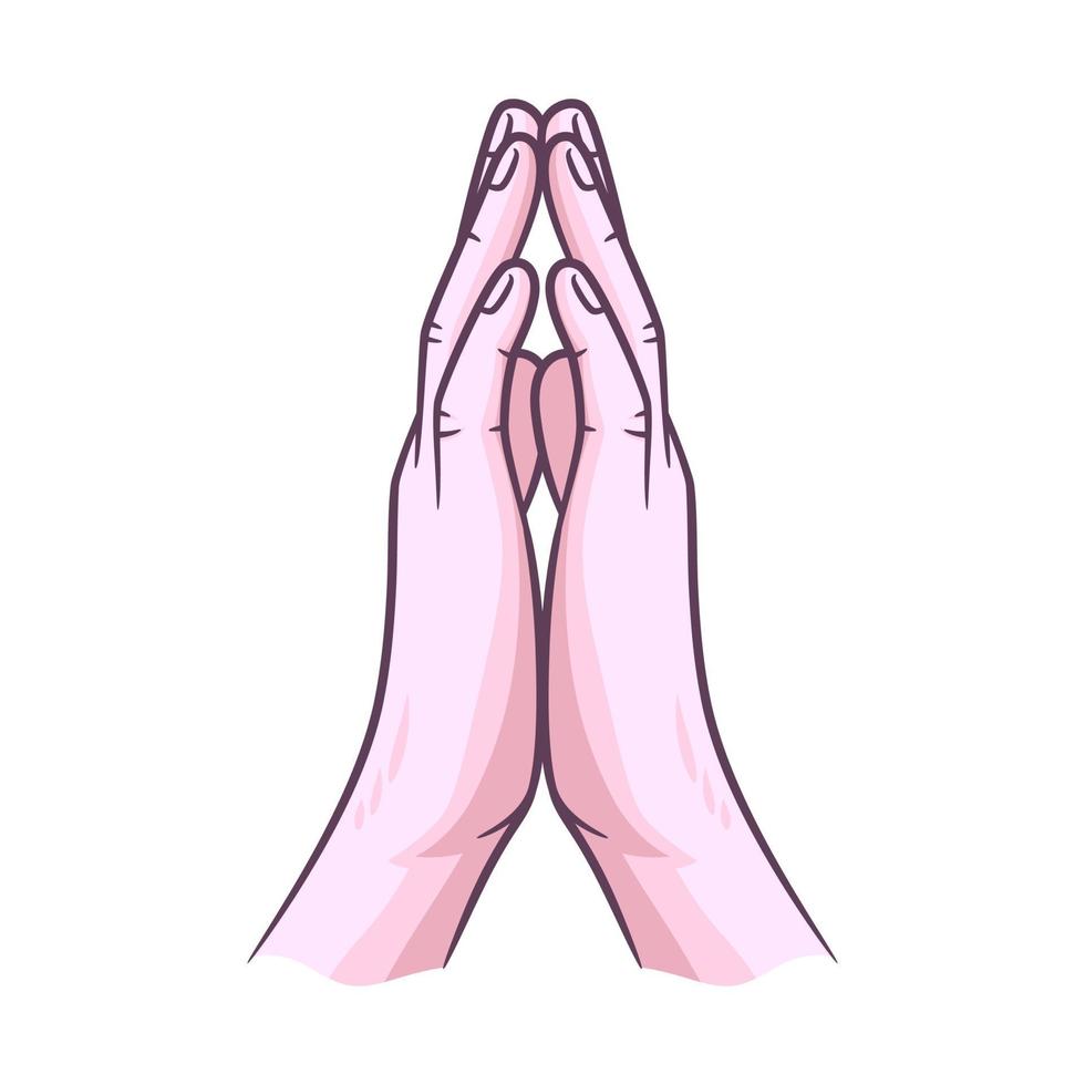 desenho vetorial de ilustração de mãos rezando vetor