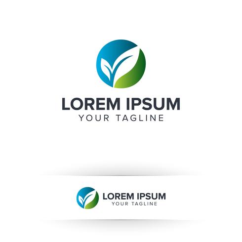 logotipo eco folha. Ambiental e Verde Paisagismo Folha Jardim Natureza Logótipo vetor