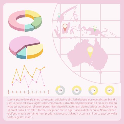 Um infochart com um mapa vetor