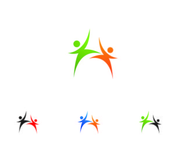 Logotipo de cuidados de saúde logotipo de pessoas e modelo de símbolos vetor