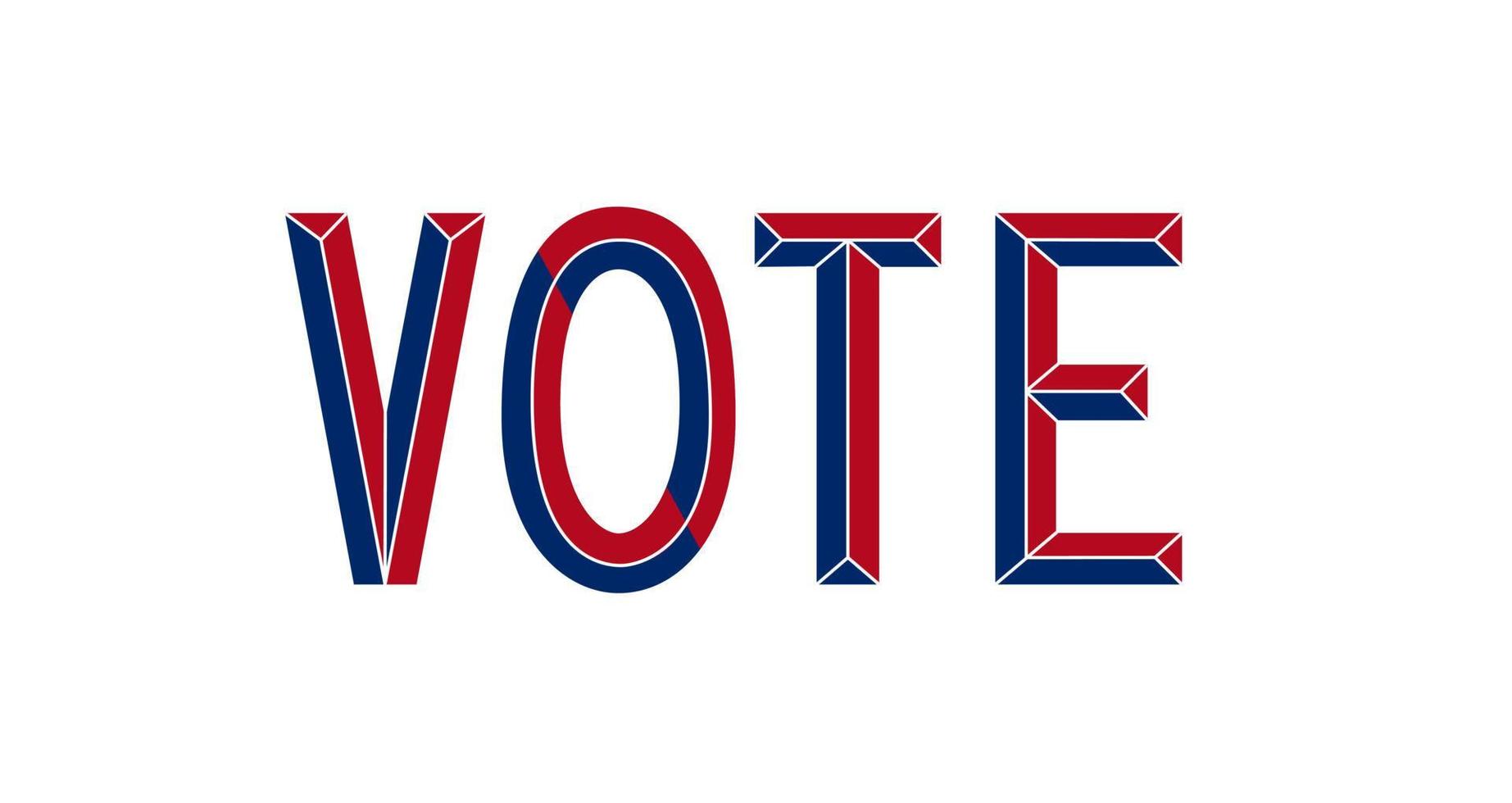 texto de votação com letras em relevo. cartaz de letras para a eleição 2020 para fazer uma escolha. use para banner, adesivo, impressão vetor