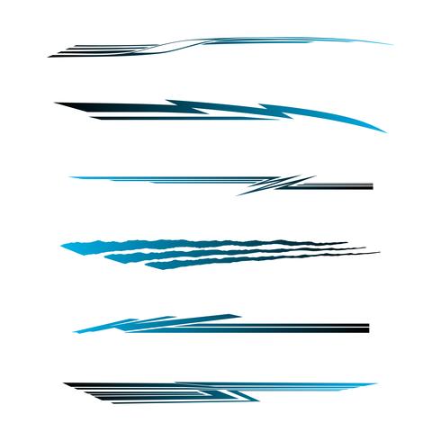 Gráficos de veículo de corrida de motocicleta de carro, vinis tribais e decalques vetor