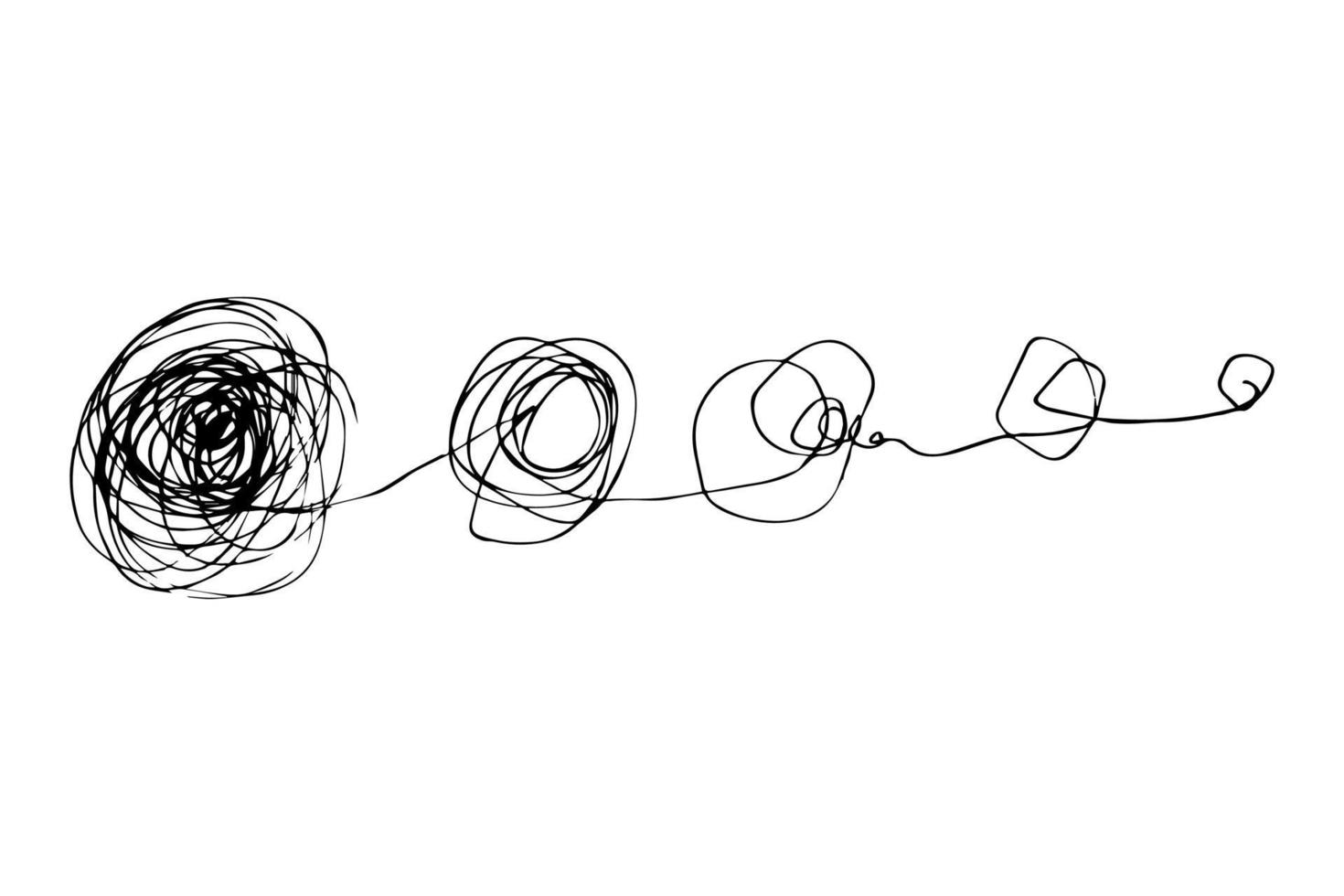 mão desenhada de rabisco sketch.abstract rabisco emaranhado, padrão de doodle de caos. ilustração vetorial isolada no fundo branco vetor