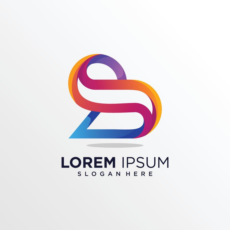 logotipo abstrato moderno com inicial s, moderno, ideia, cor, vetor premium
