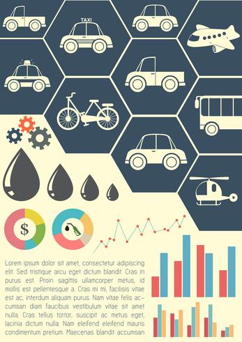 Um modelo gráfico mostrando os meios de transporte vetor