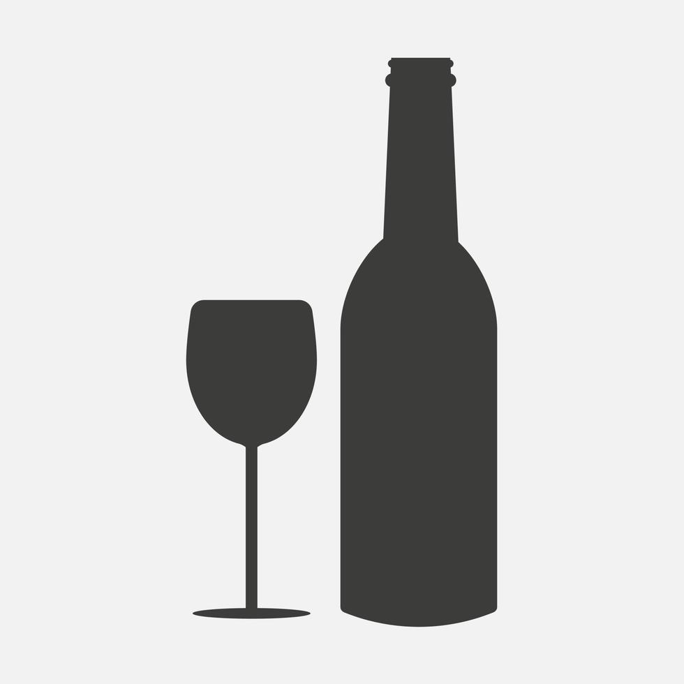 ícone de vetor de álcool isolado no fundo branco