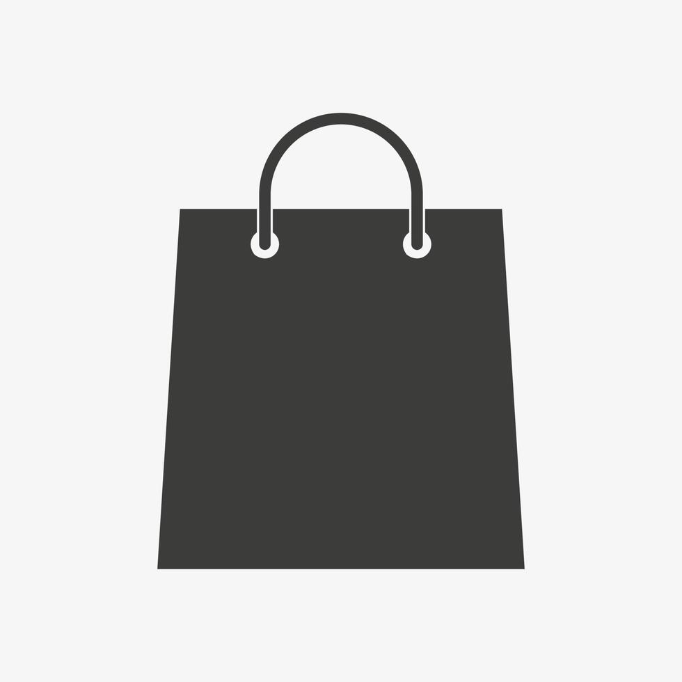 ícone de vetor de saco de compras isolado no fundo branco
