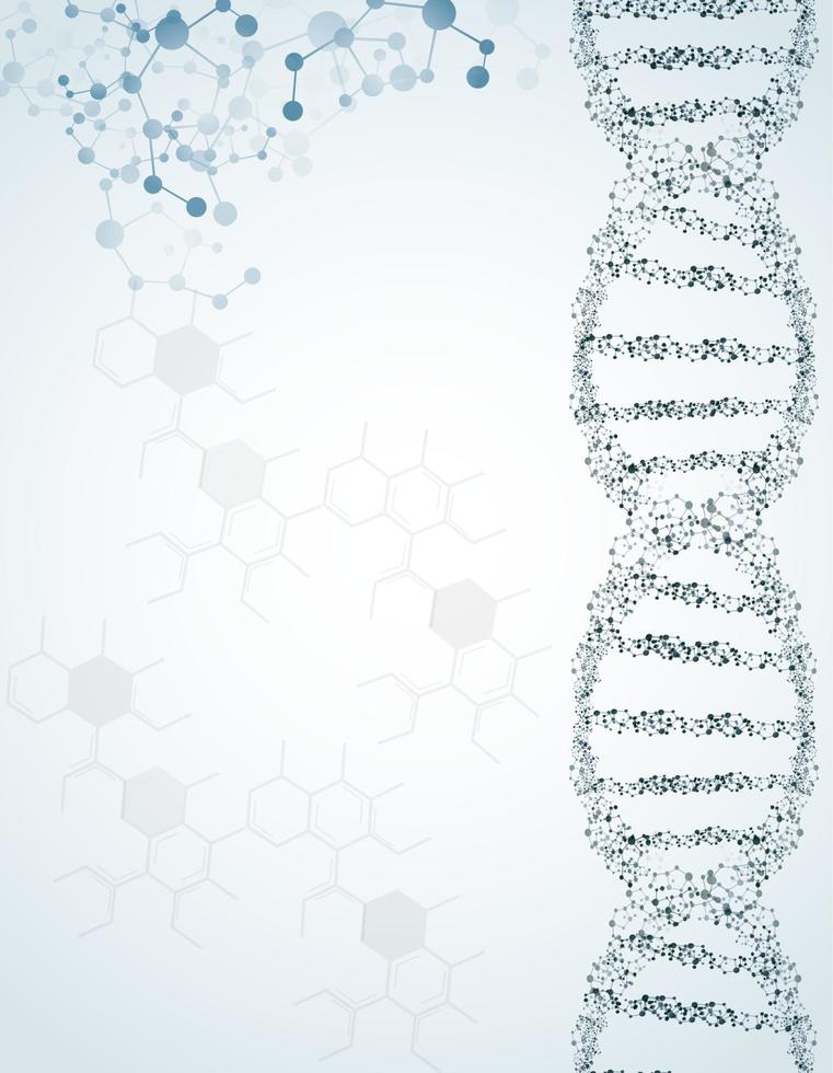 DNA e moléculas em background.vector isolado vetor