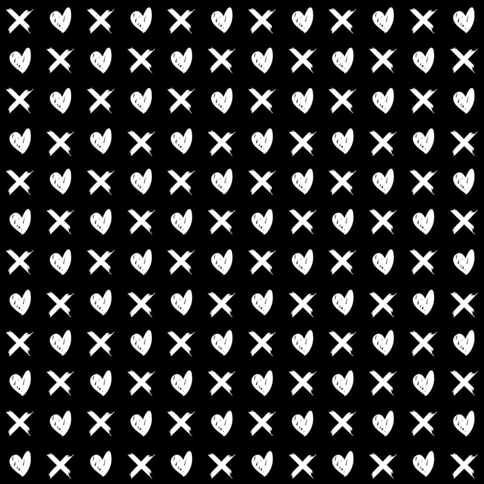 padrão de xo de vetor simples estilo memphis, textura grunge com símbolos de zero e cruz.
