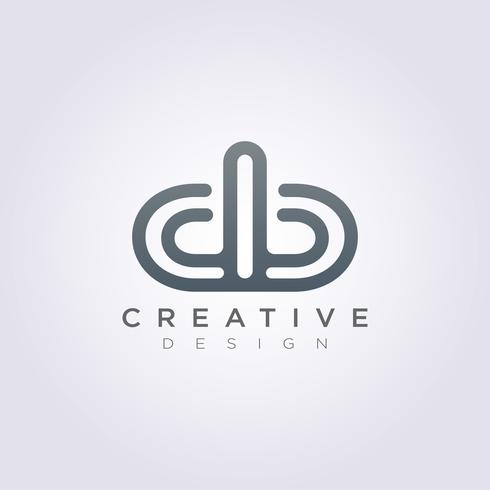 Carta db luxo vetor ilustração Design Clipart símbolo logotipo modelo