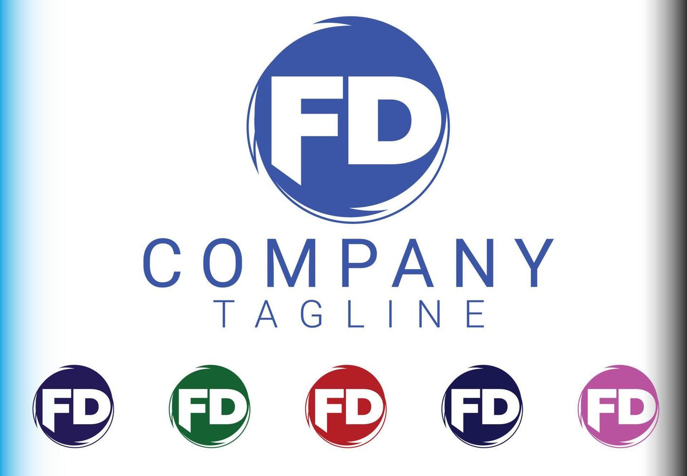 fd letter novo design de logotipo e ícone vetor