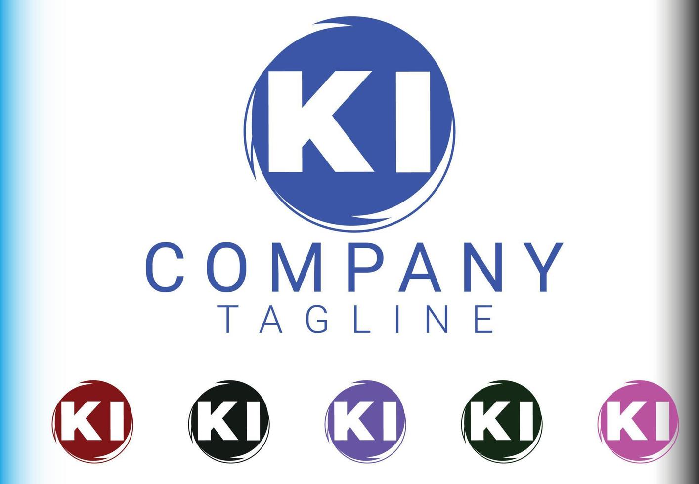 ki letter novo logotipo e design de ícone vetor