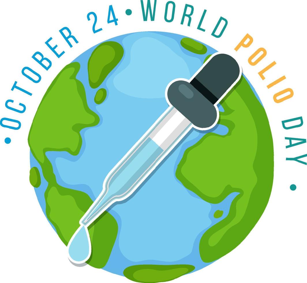 dia mundial da poliomielite 24 de outubro design de tipografia vetor