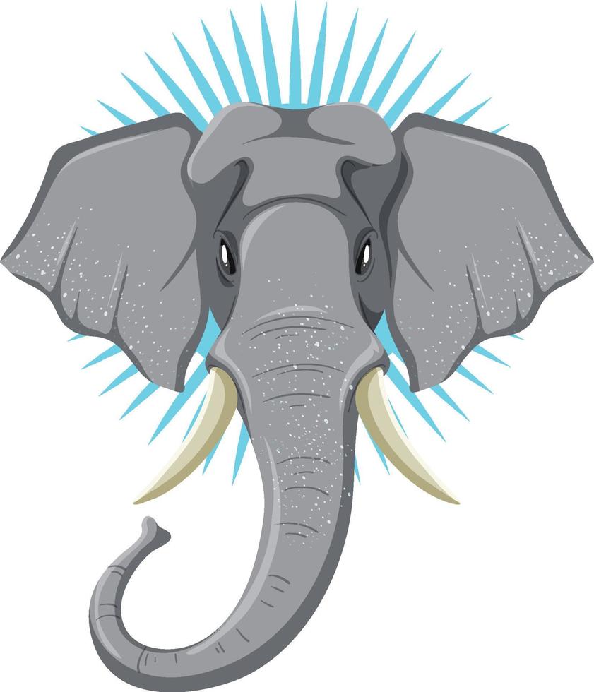 cabeça de elefante com fundo azul claro vetor