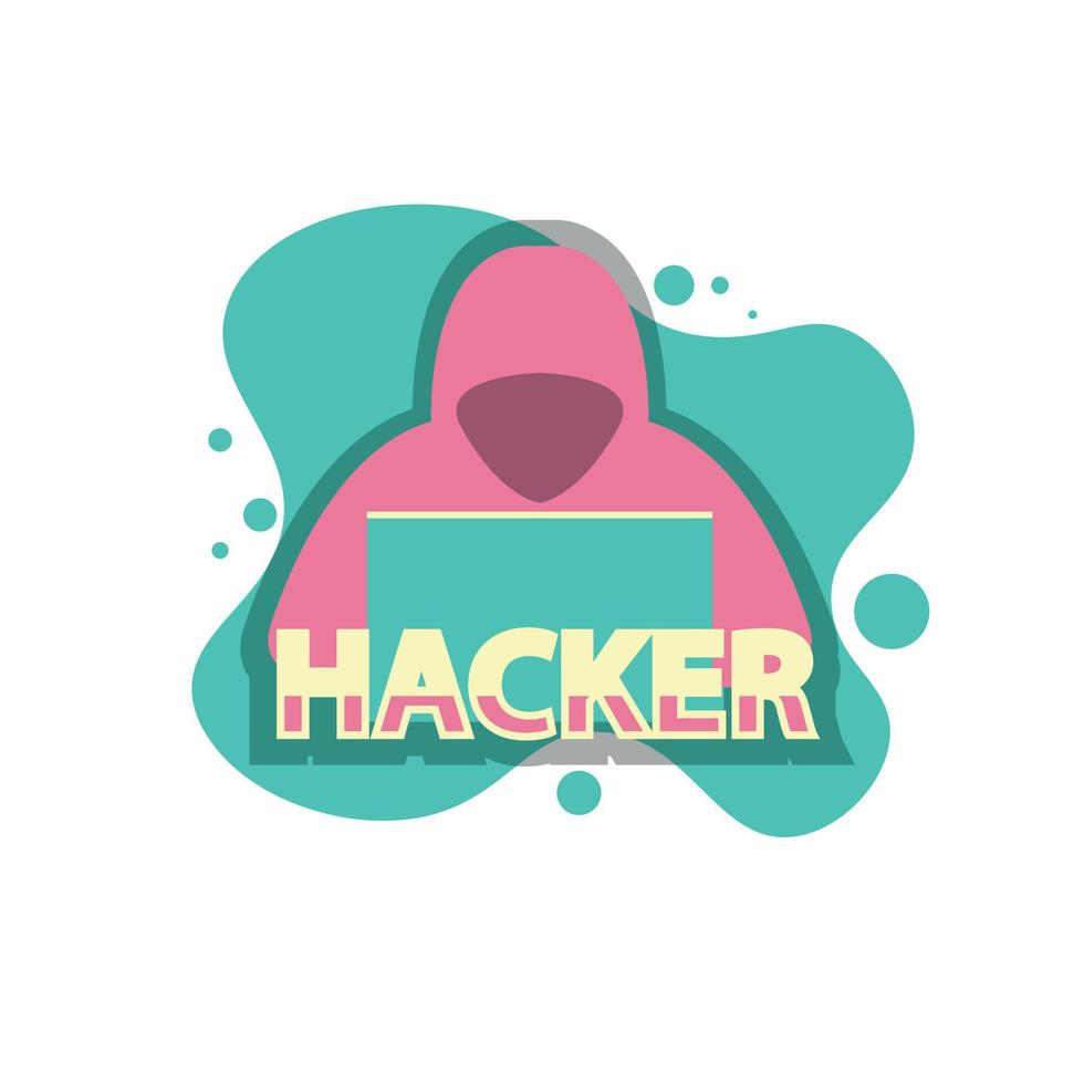 ícone de hackers. hacker de computador. banner vetorial, design plano vetor