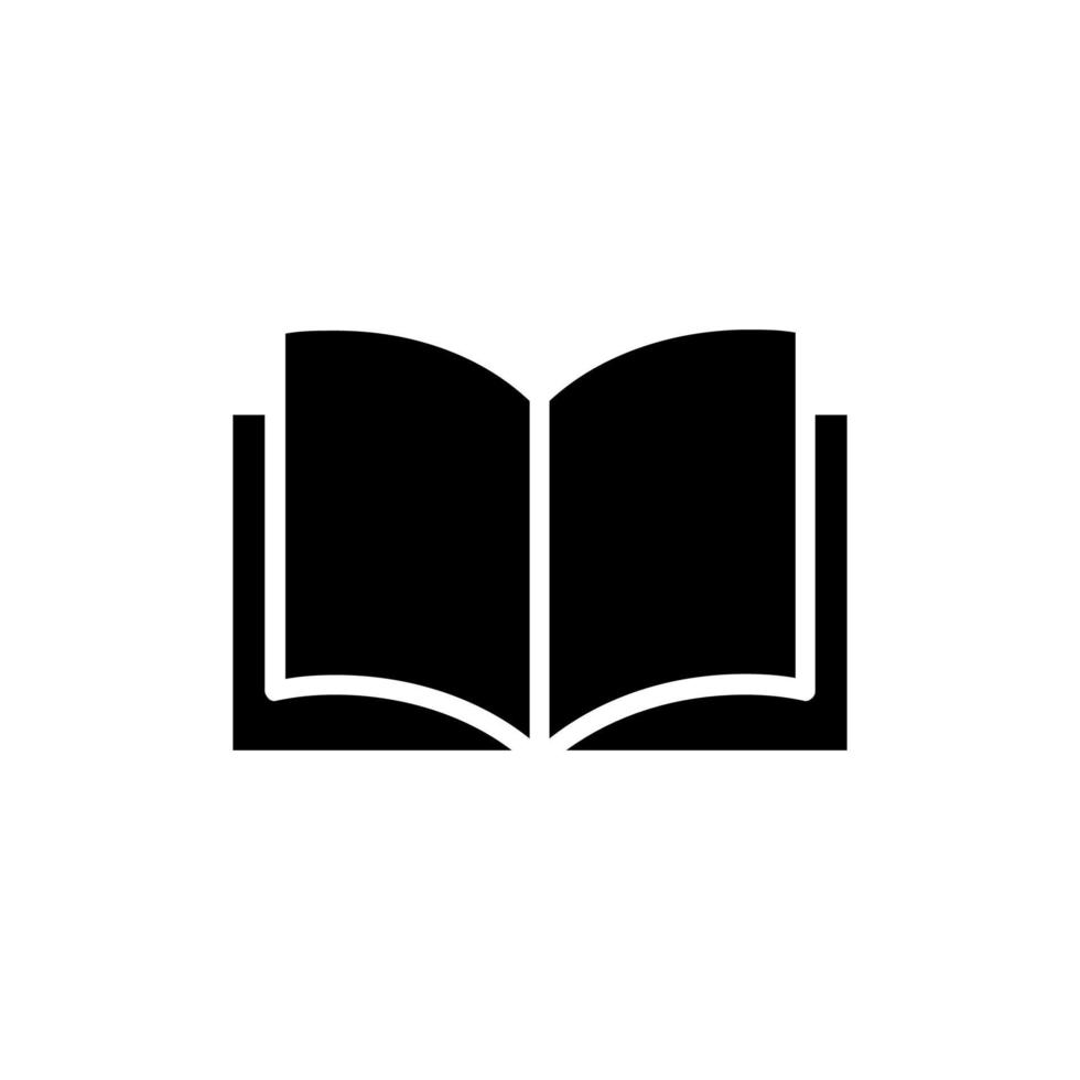 livro, leia, biblioteca, estude o modelo de logotipo de ilustração vetorial de ícone sólido. adequado para muitos propósitos. vetor