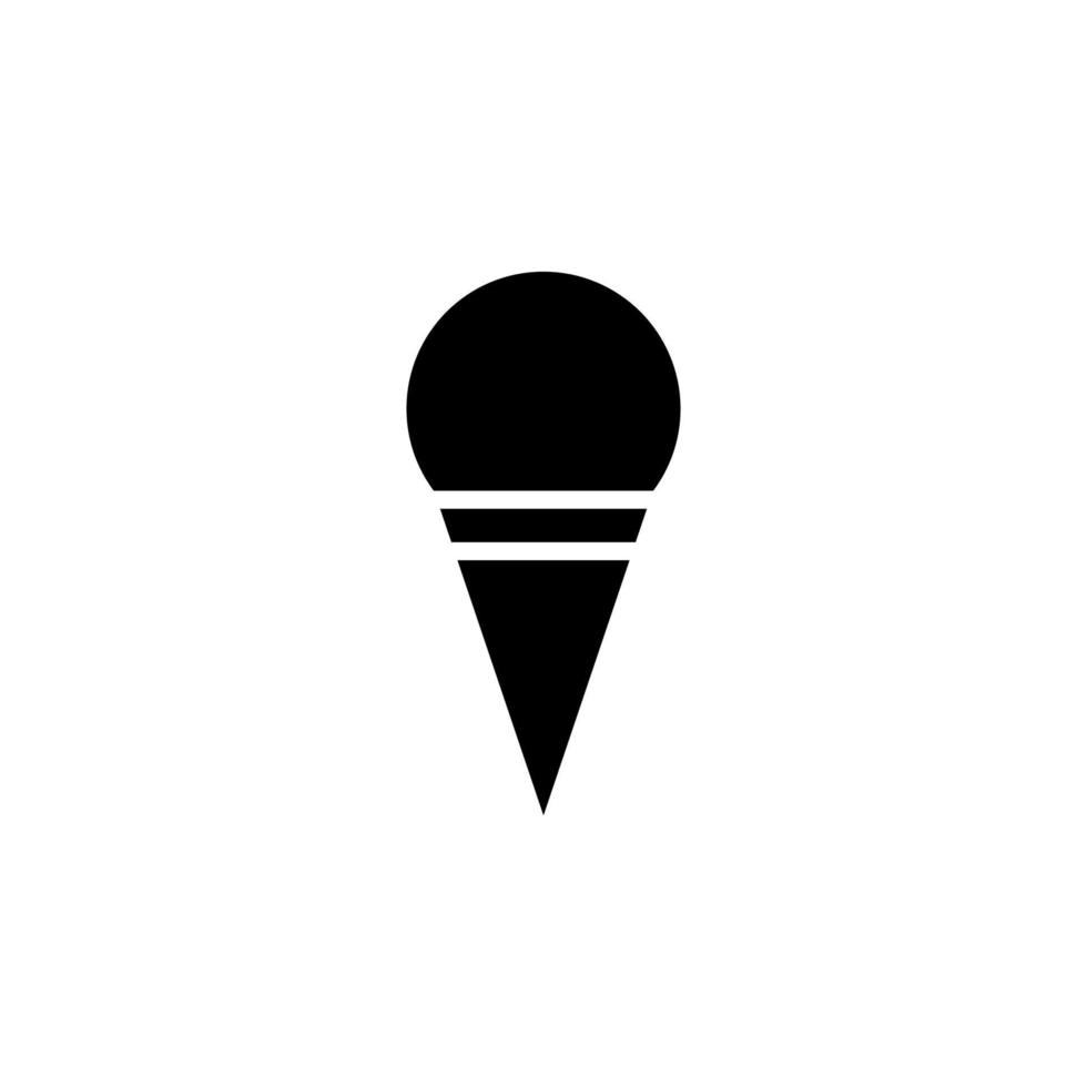 sorvete, sobremesa, modelo de logotipo de ilustração vetorial de ícone sólido doce. adequado para muitos propósitos. vetor