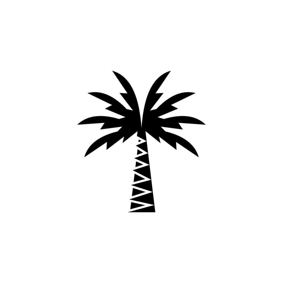 palma, coco, árvore, ilha, modelo de logotipo de ilustração vetorial de ícone sólido de praia. adequado para muitos propósitos. vetor