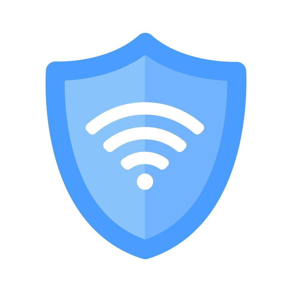 escudo sem fio vpn wi-fi ícone assinar ilustração em vetor design plano.