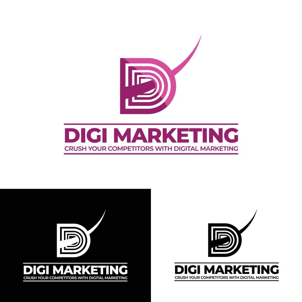 logotipo de marketing digital vetor