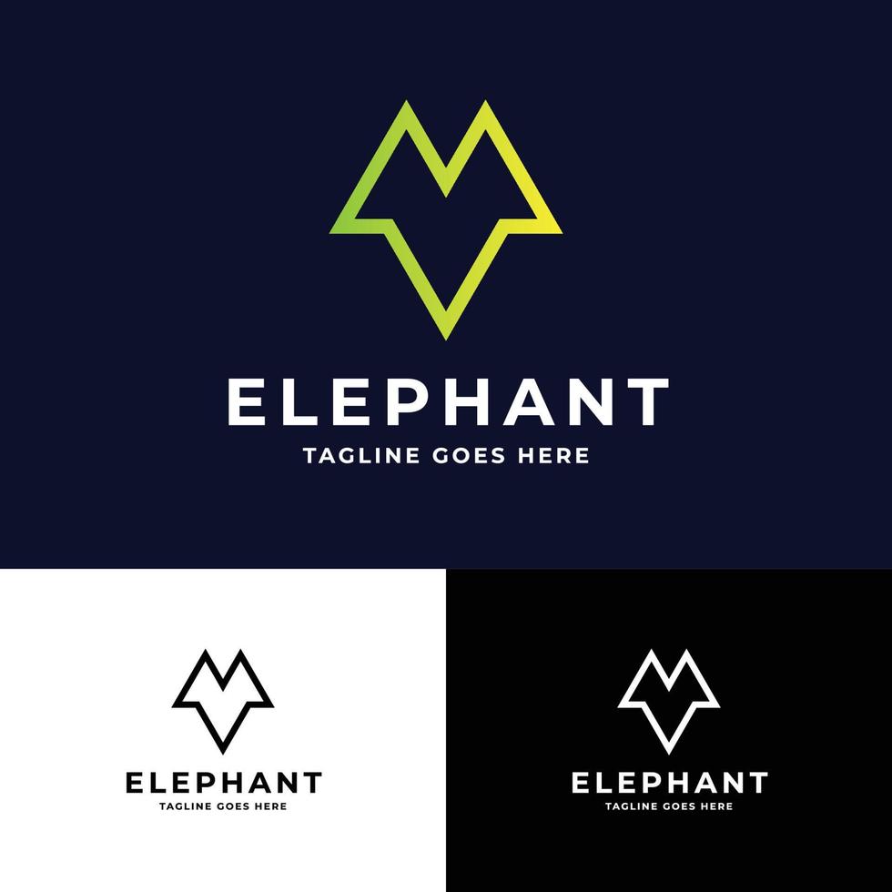 logotipo minimalista de elefante vetor