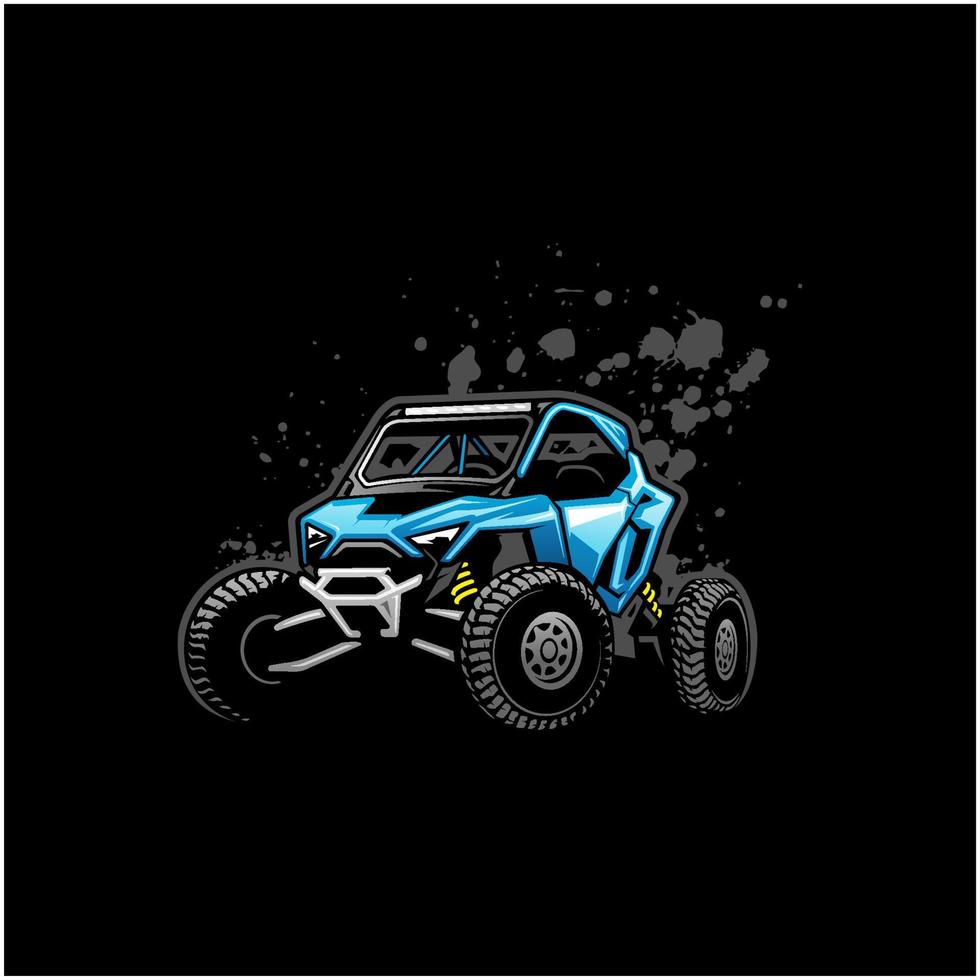 ilustração de buggy utv em fundo preto vetor